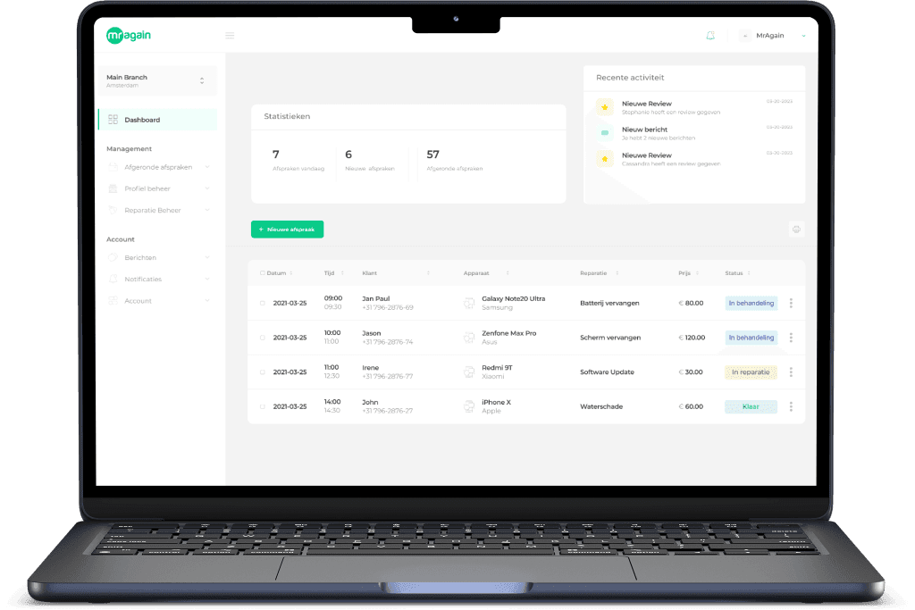 Alles-in-één dashboard voor witgoed reparateurs