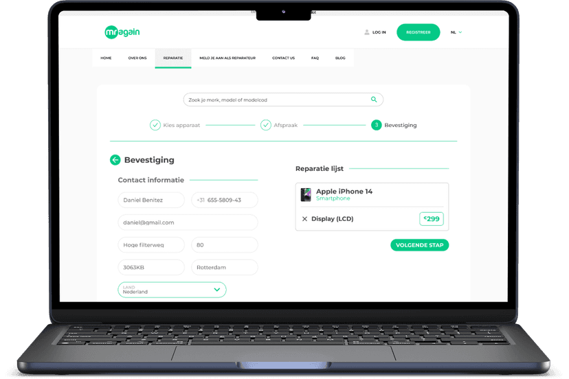 Alles-in-één dashboard voor witgoed reparateurs